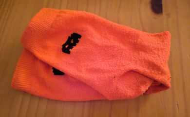 orangene Socken